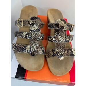 VIONIC Park Radia COLOR: Natural Snake Slides Slip-ON Wedge Sandals Shoes 8